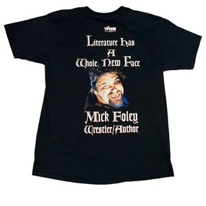 Vintage 1999 WWF Mick Foley Literature Has A New Face Black Shirt Size Large